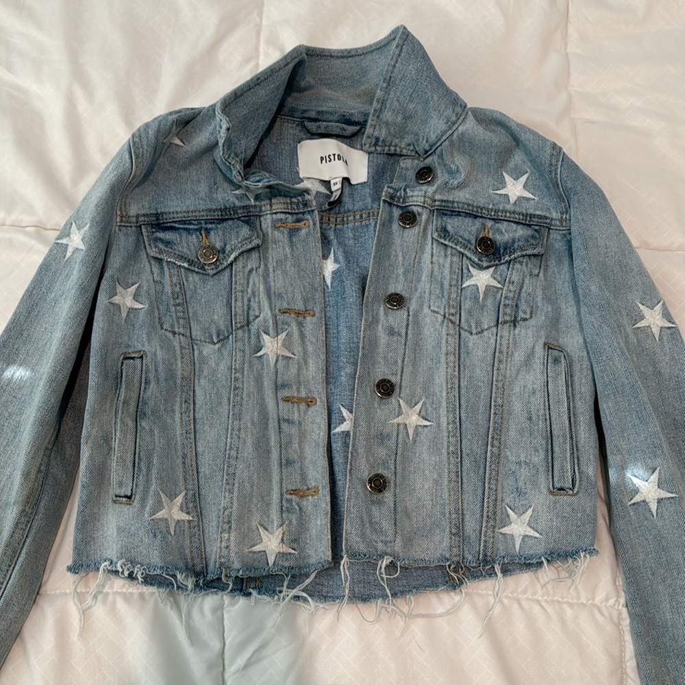PISTOLA  STAR EMBROIDERY DENIM JACKET